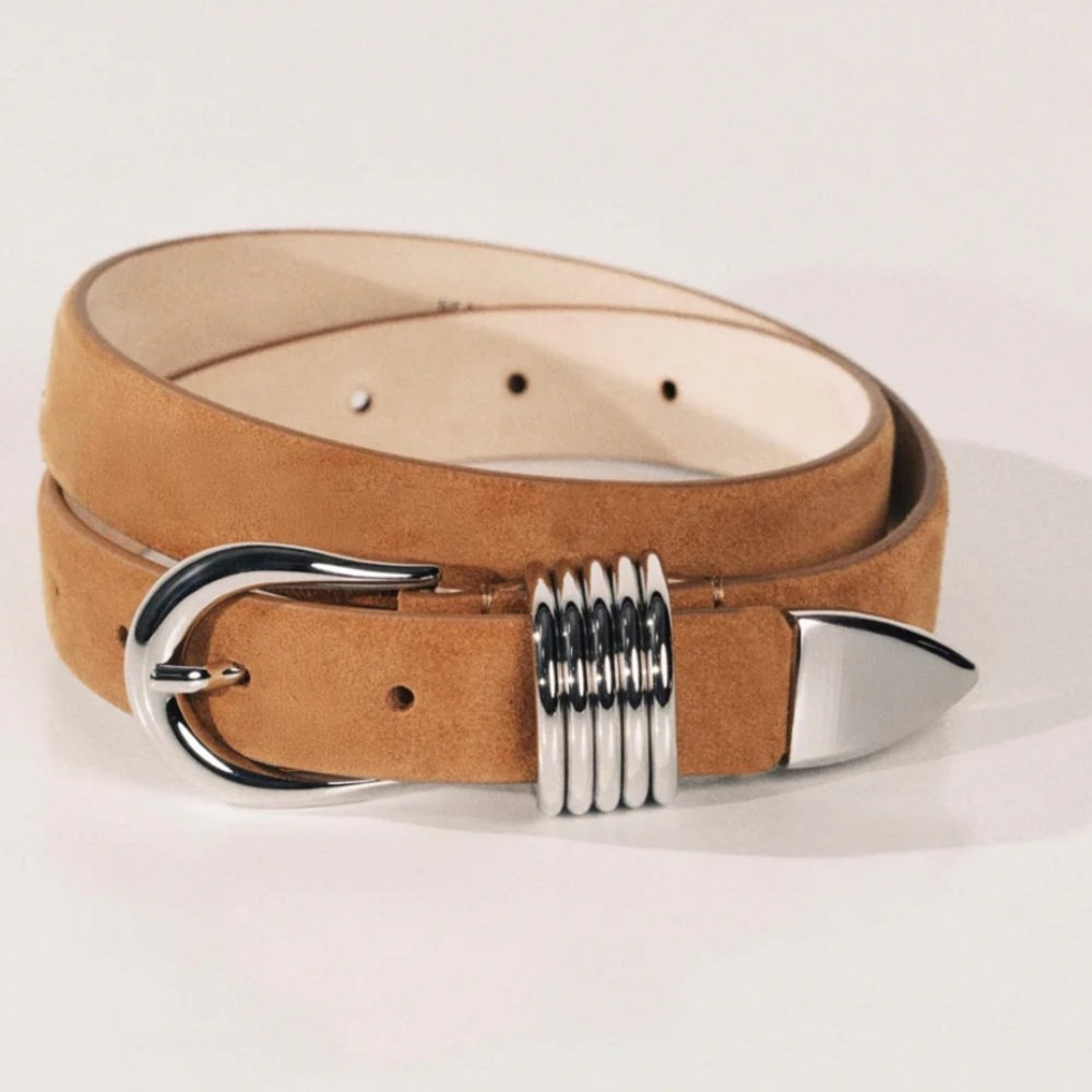 Dehanche hHollyhock Caramel Suede Silver Belt size small